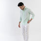 100% Linen Soft Touch Relaxed Fit Shirt in Cool Mint