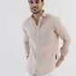 100% Linen Soft Touch Relaxed Fit shirt in Oatmeal Beige