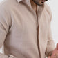 100% Linen Soft Touch Relaxed Fit shirt in Oatmeal Beige