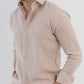 100% Linen Soft Touch Relaxed Fit shirt in Oatmeal Beige