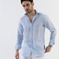100% Linen Soft Touch Sky Blue Shirt