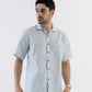 AirKnit Cuban Collar Shirt in Baby Blue