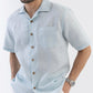 AirKnit Cuban Collar Shirt in Baby Blue