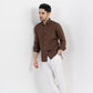 100% Linen Soft Touch Pecan Brown Shirt