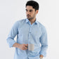 Conquest Baby Blue Linen Blend Shirt