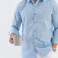 Conquest Baby Blue Linen Blend Shirt