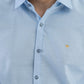 Conquest Baby Blue Linen Blend Shirt
