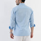 Conquest Baby Blue Linen Blend Shirt