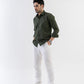 Conquest Olive Green Linen Blend Shirt