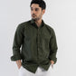 Conquest Olive Green Linen Blend Shirt