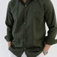 Conquest Olive Green Linen Blend Shirt