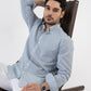 The Monaco Linen Striped Shirt in Amalfi Blue