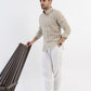 The Monaco Linen Striped Shirt in Sage Green