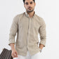 The Monaco Linen Striped Shirt in Sage Green