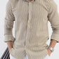 The Monaco Linen Striped Shirt in Sage Green