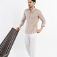 The Monaco Linen Striped Shirt in Pecan Brown