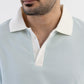 Textured Harmony Polo In Baby Blue