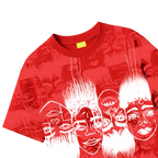 Static Jungle Round Neck Printed Red T-Shirt FLYAF