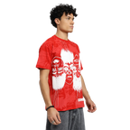 Static Jungle Round Neck Printed Red T-Shirt FLYAF