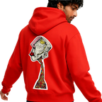 Enigma Gaze Printed Red Hoodie FLYAF