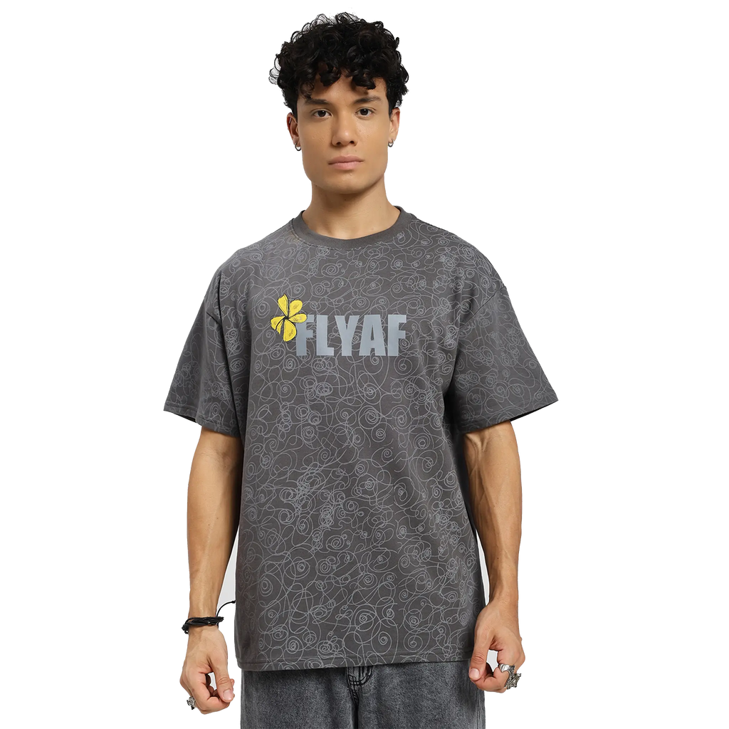 Soul Art Printed Grey T-Shirt FLYAF
