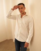 Slim Fit All White Shirt