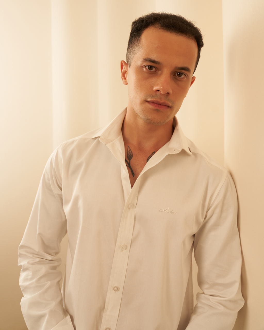 Slim Fit All White Shirt