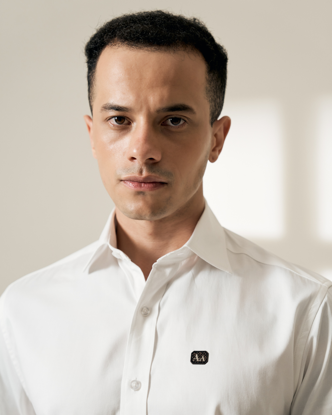 White Short-Sleeve Button-Up
