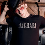 Aachari Men's Casual Black T-shirt Aachari