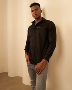 Red Line Accent Black Shirt