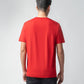 Rougen Cotton Lycra with Flock Print at Chest Red T-shirt