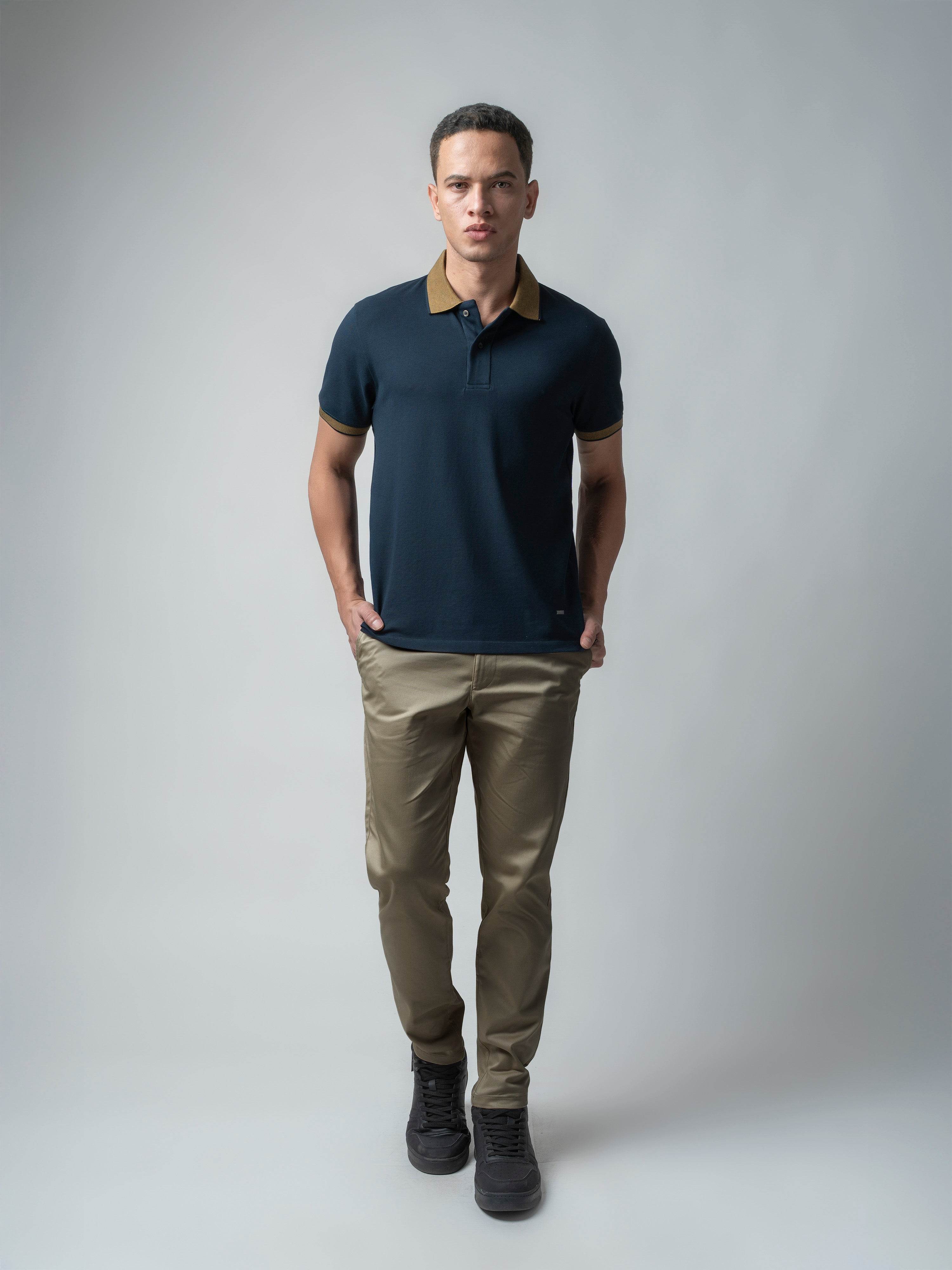 Navy blue polo tshirt for men