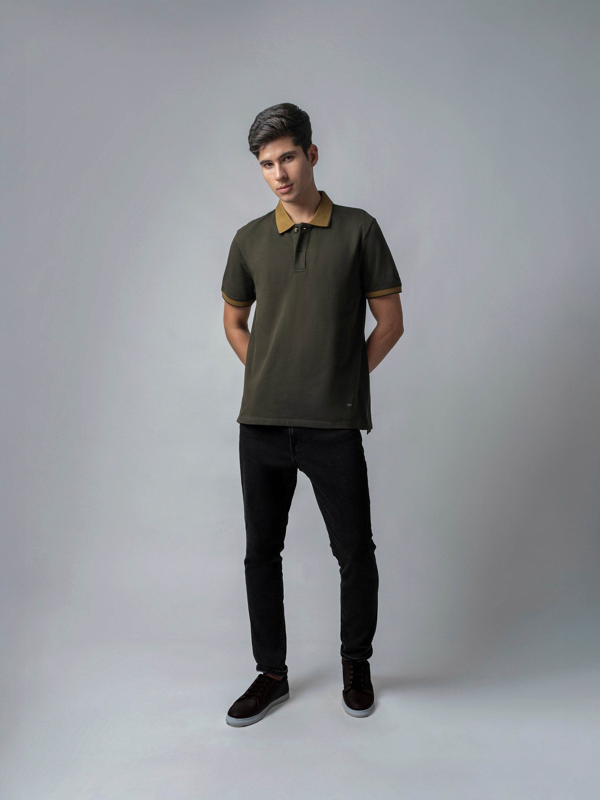 Olive polo tshirt for men 