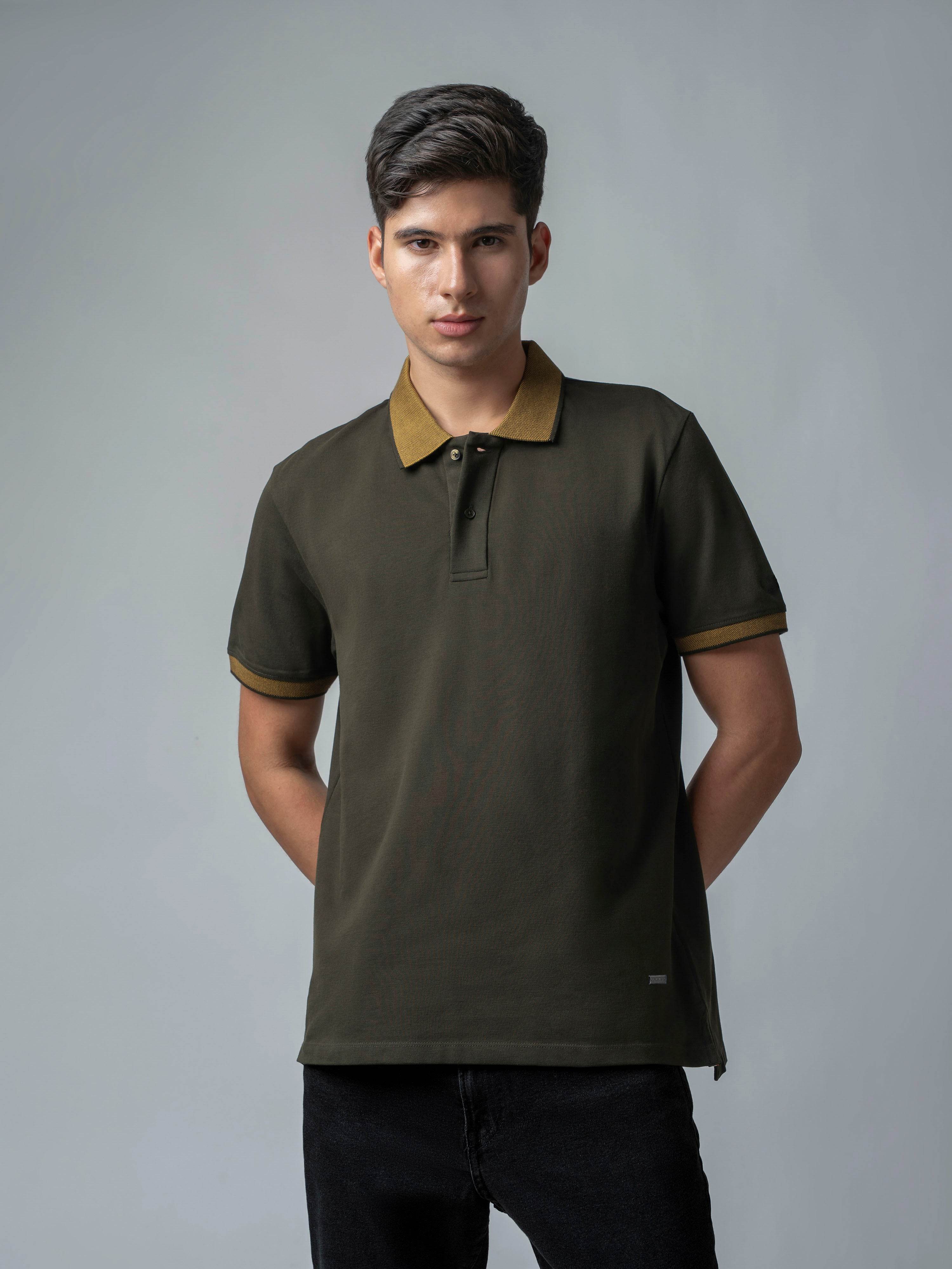 Olive polo tshirt for men 