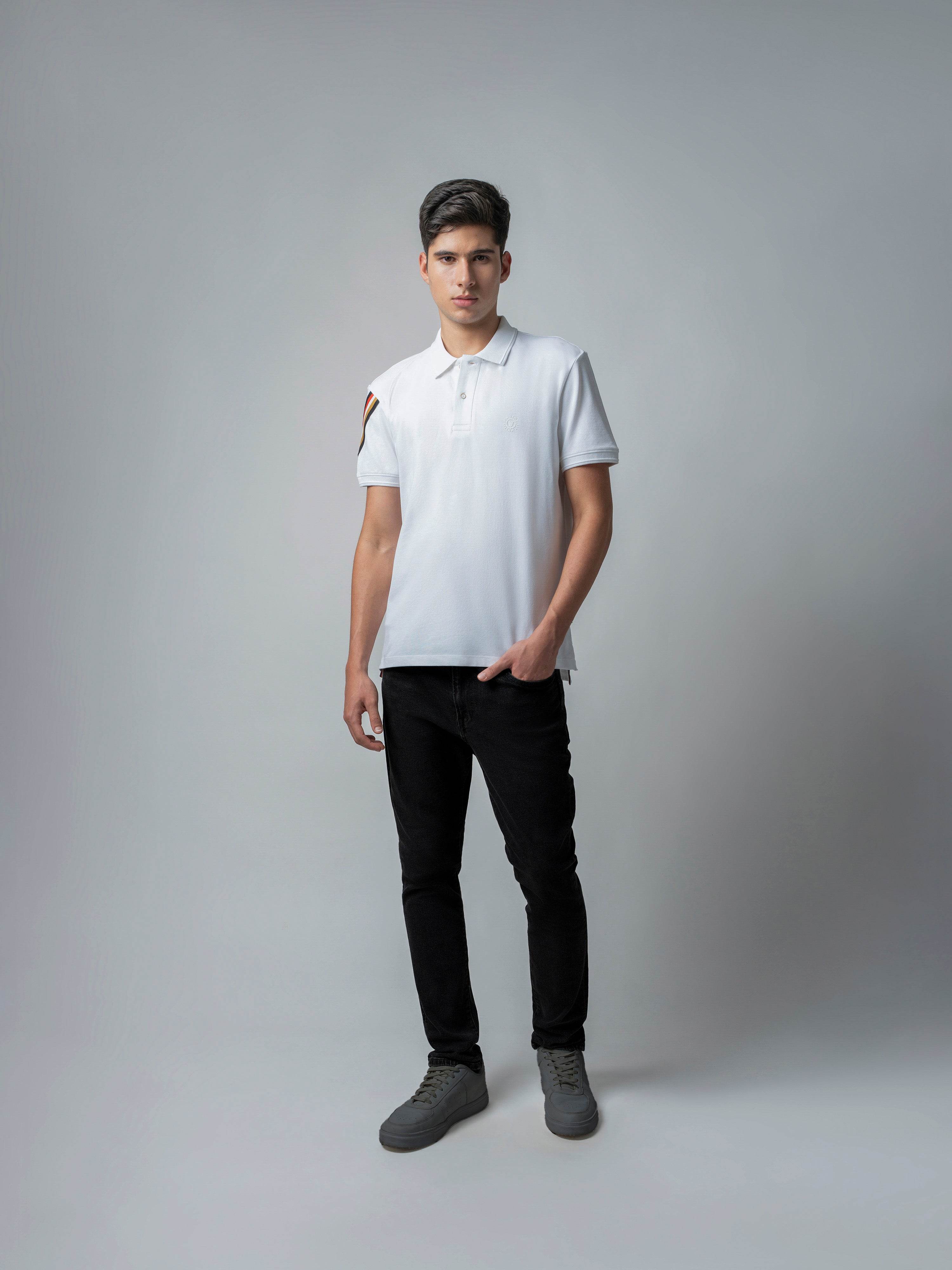 White polo tshirt for men