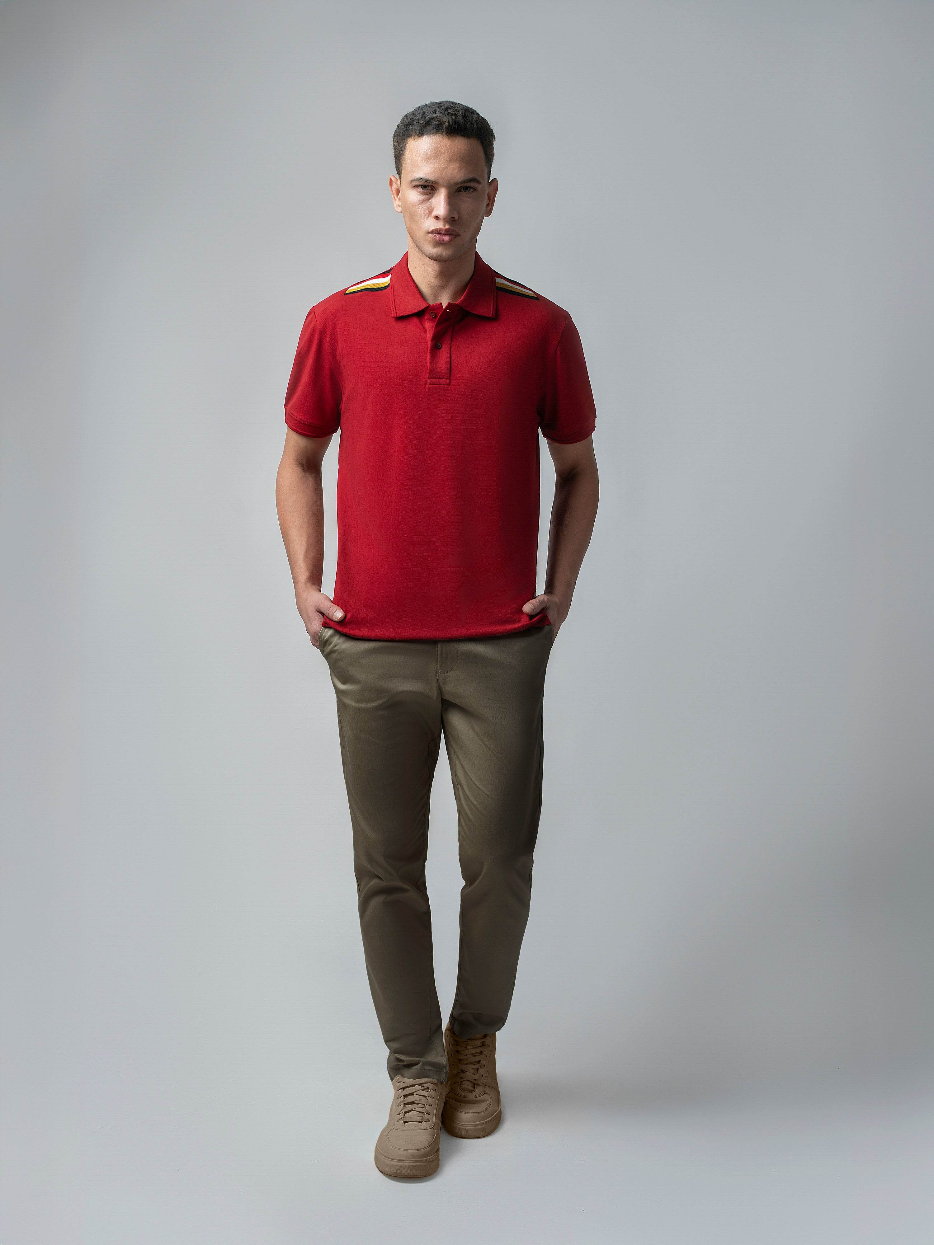 Red polo tshirt for men