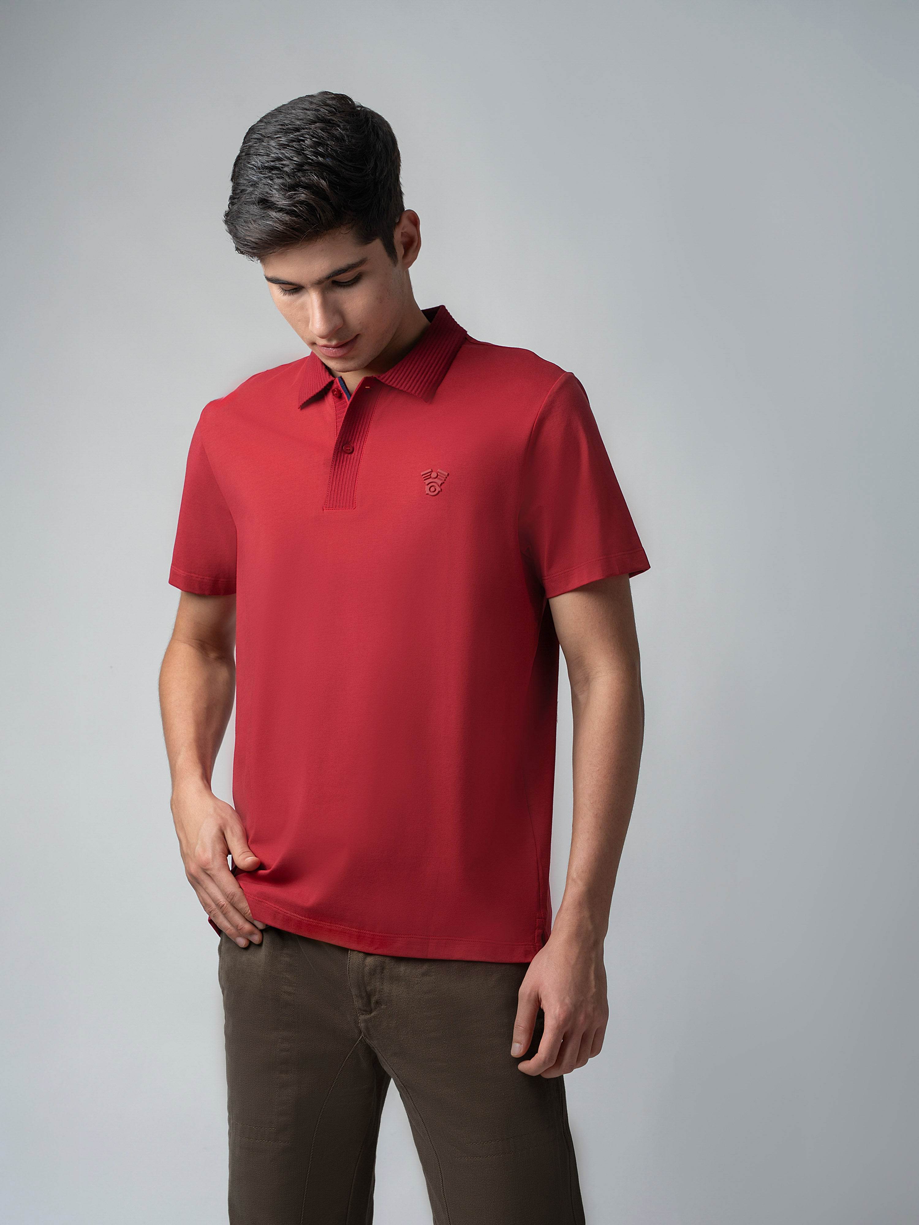 Red polo tshirt for men 