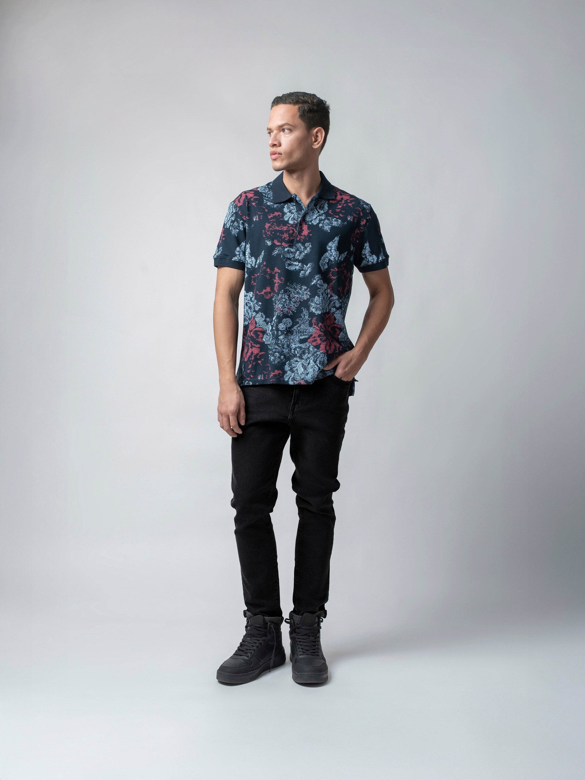 Navy blue polo tshirt for men 