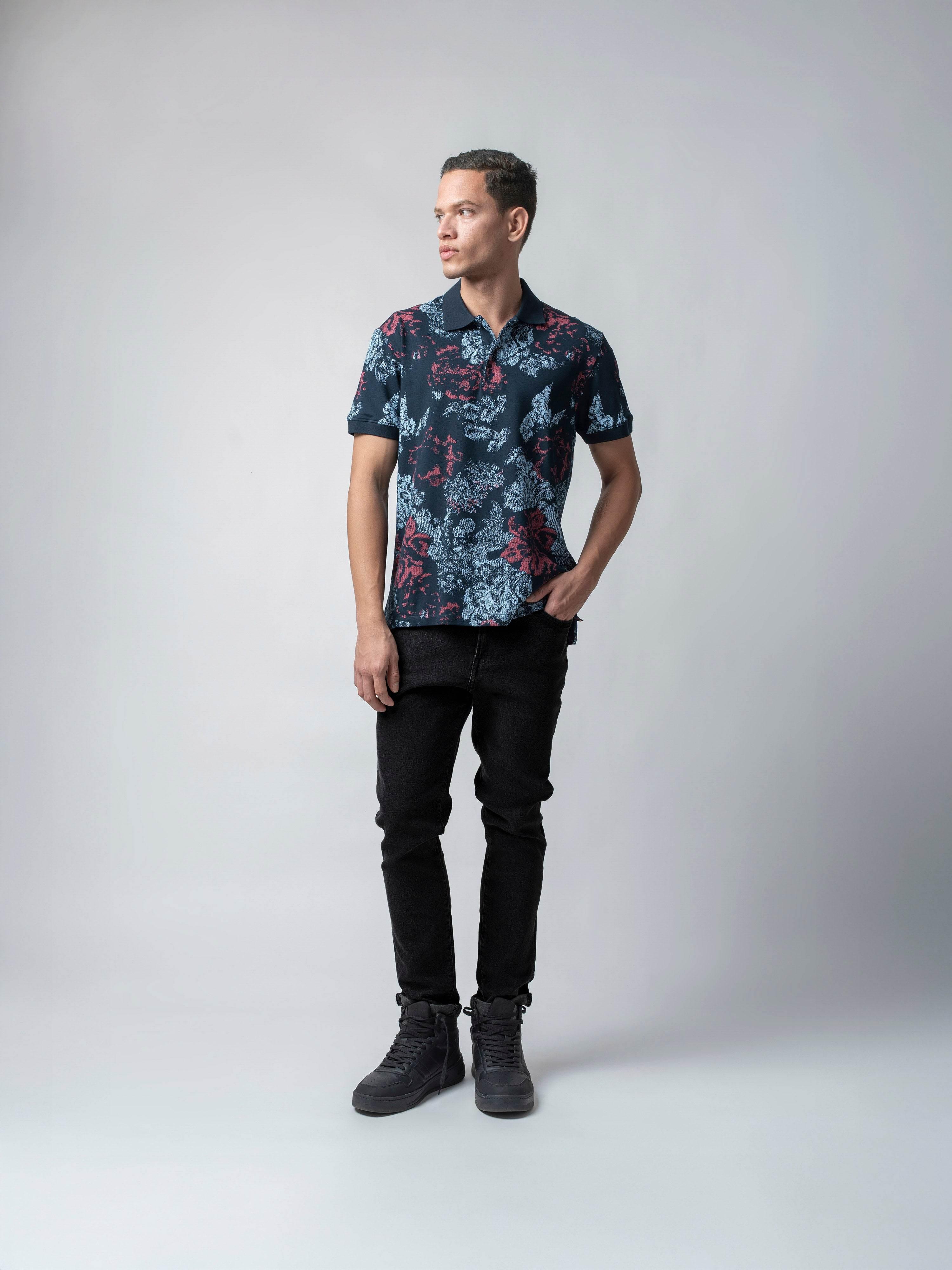 Navy blue polo tshirt for men 