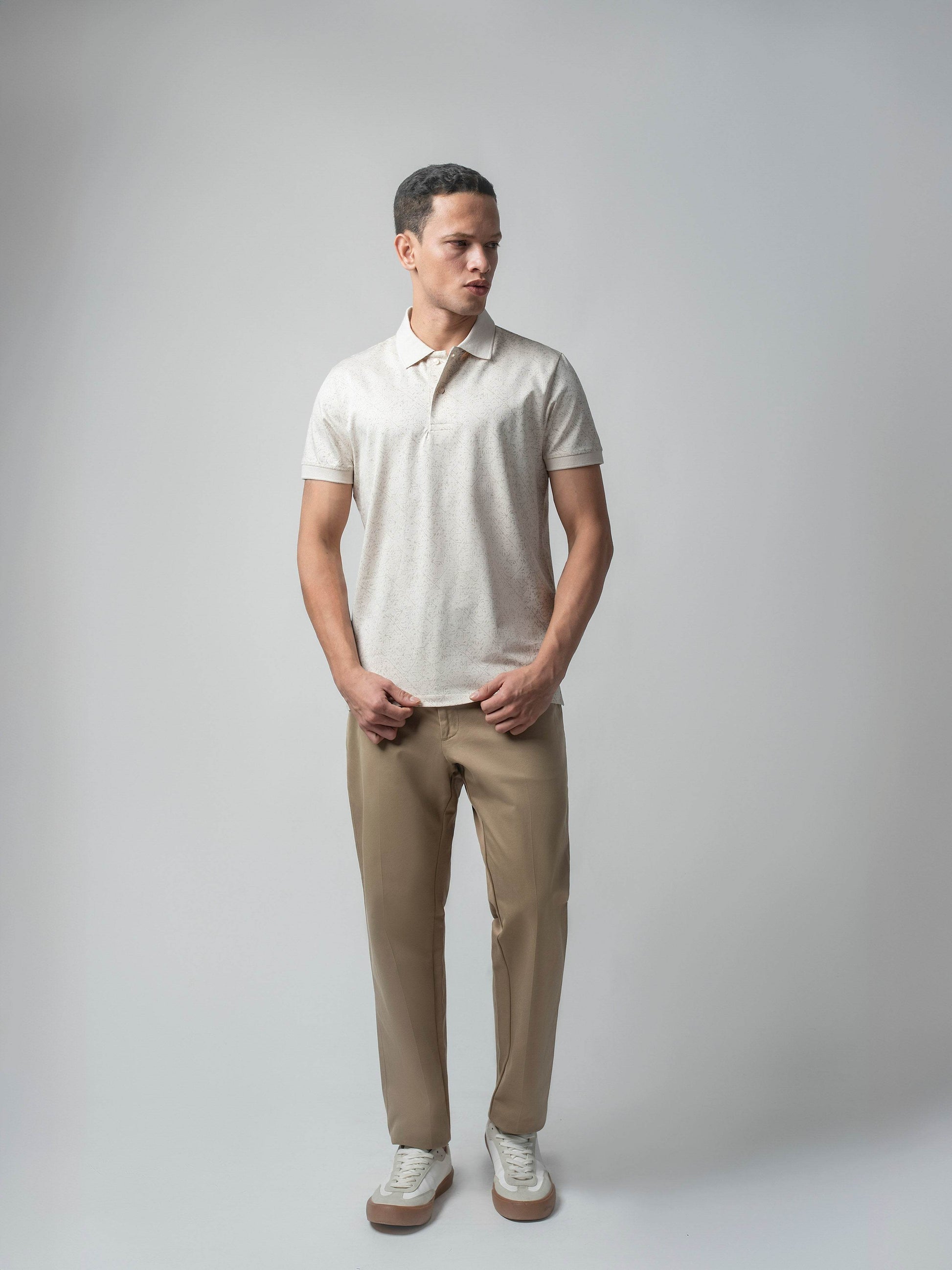 Beige polo tshirt for men