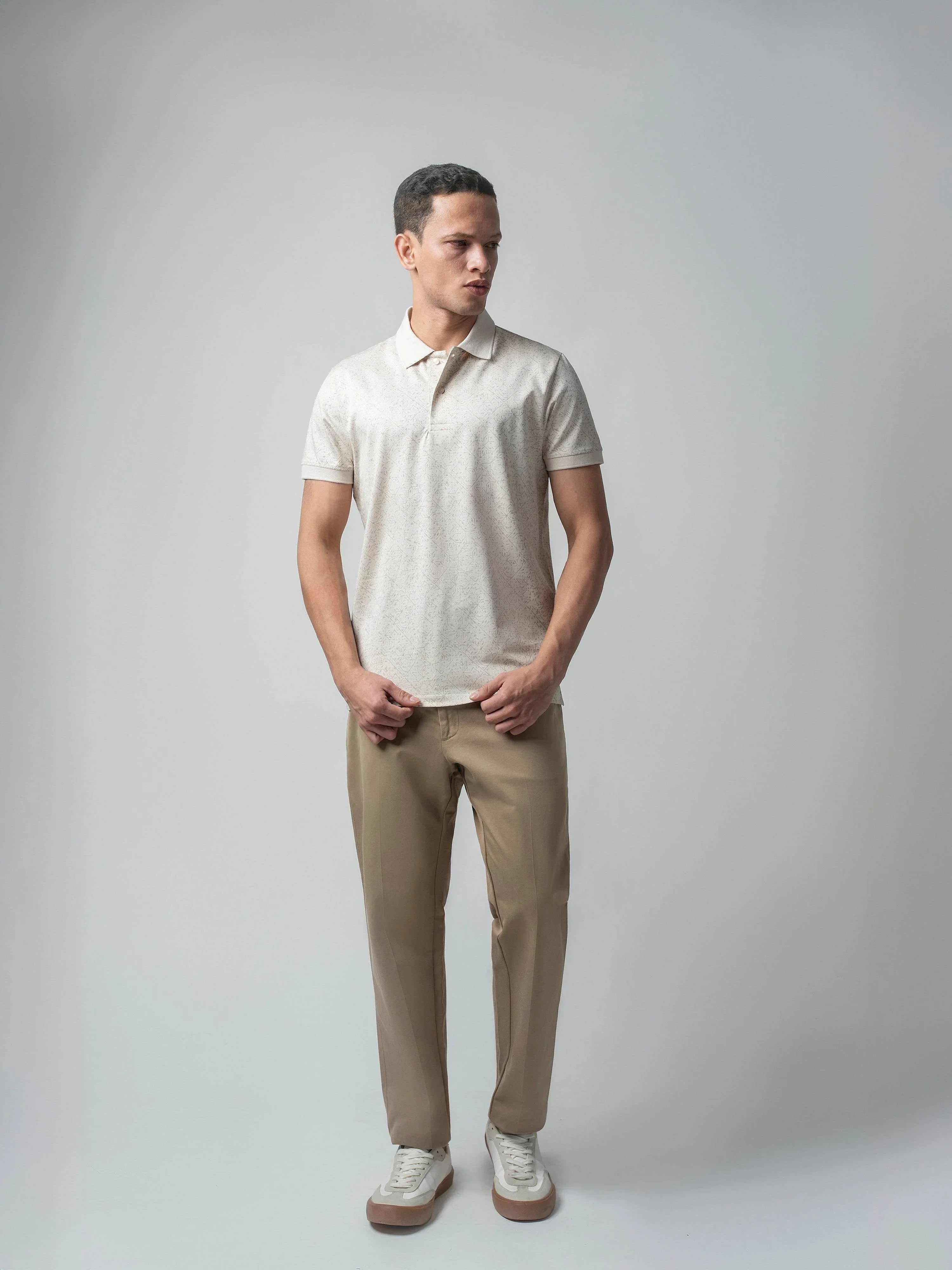 Beige polo tshirt for men