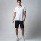 Engyne Black Short Men With Contrast Iconic Emblem Logo