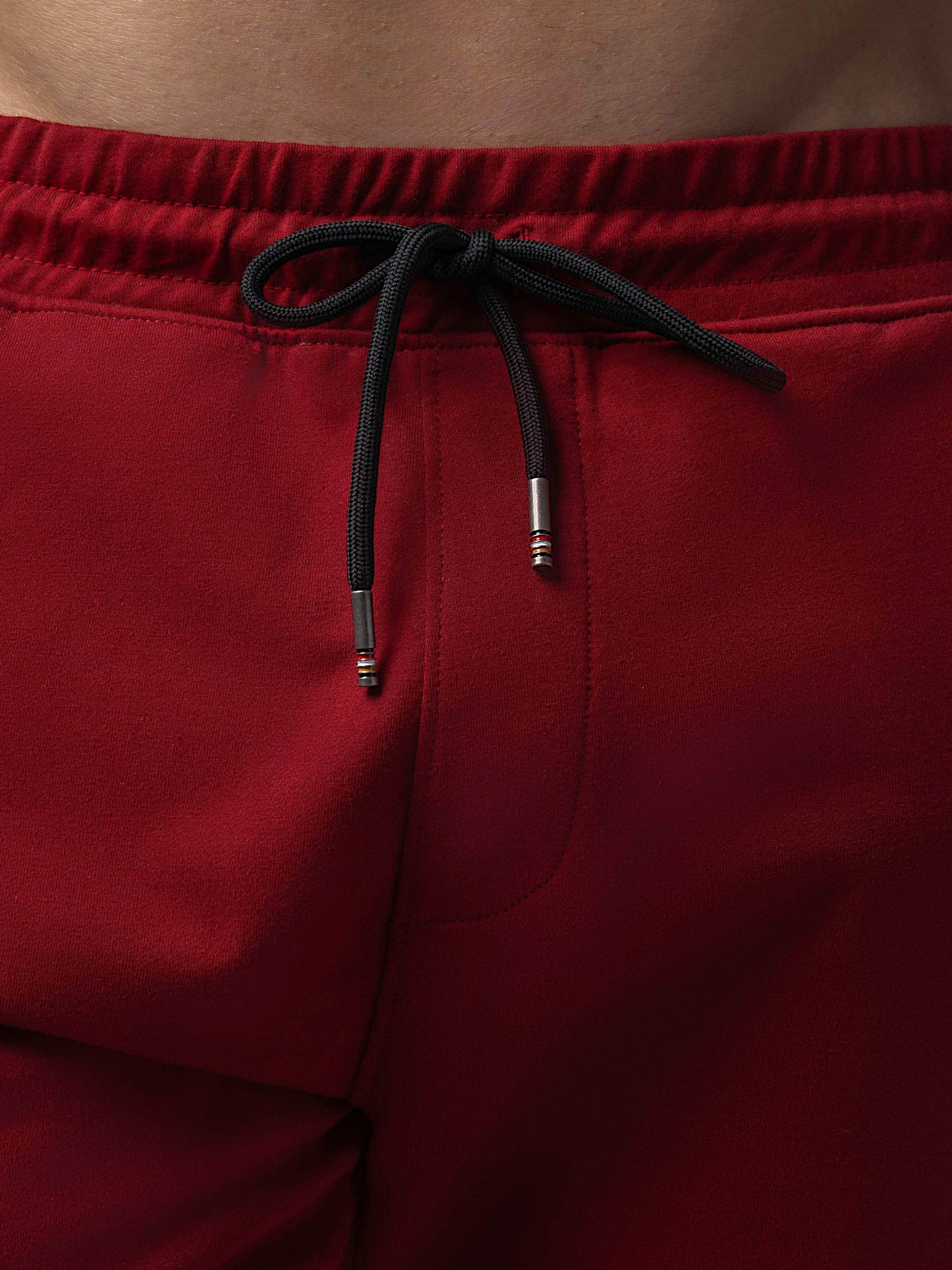 Engyne Essential Shorts with Emblem Logo Cotton Loop Knit Red Men
