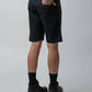 Black All-Over Discharge Mens Printed Shorts