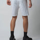All-Over Discharge Print White Cotton Shorts For Men