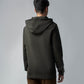 Olive Green Hoodie Sweatshirt with Contrast HD Print