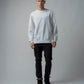  White Crew Neck Sweatshirt with Prints and Side Flag Tape 