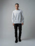  White Crew Neck Sweatshirt with Prints and Side Flag Tape 