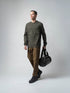 Olive Green Sweatshirt with Floral Chest Embroidery for Men 