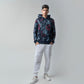 All-Over Discharge Navy Printed Hoodie Zipper Sweatshirt